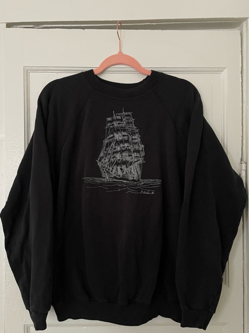 Vintage Hanes Old Ship Black Sweater XL!
